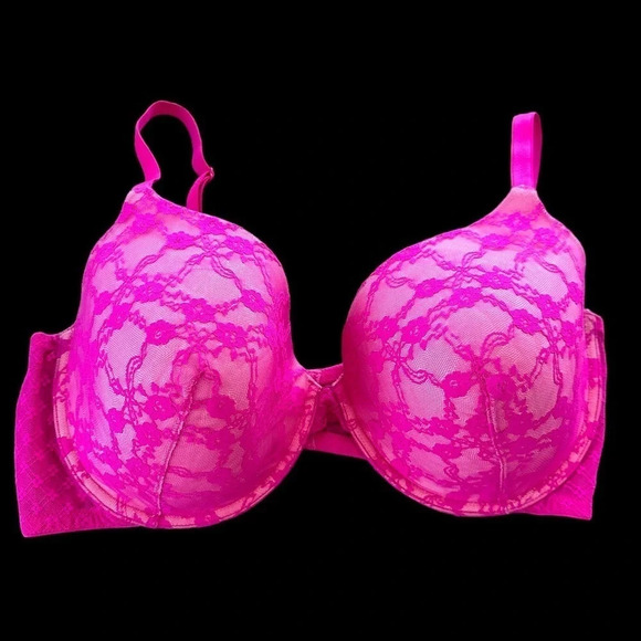 Victoria’s Secret size 40DD Pink Lace Lined Perfect Coverage Underwire Bra - Picture 1 of 3